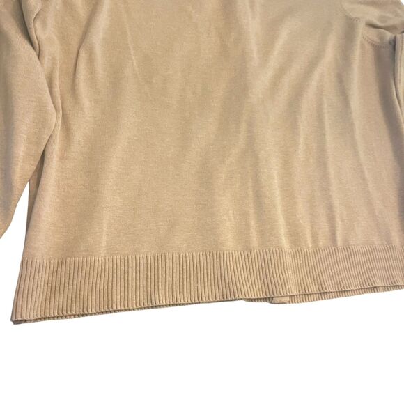 Lands End Womens Cardigan Sweater Sz XL Beige Long Sleeves Button Up Casual Work - Picture 11 of 16